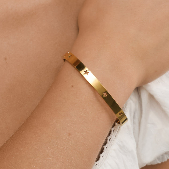 Leia - Bangle Armband Stjärnor Rostfritt Stål