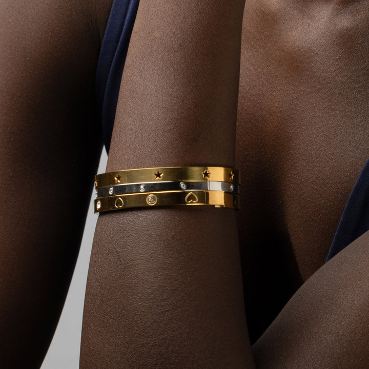 Leia - Bangle Armband Stjärnor Rostfritt Stål