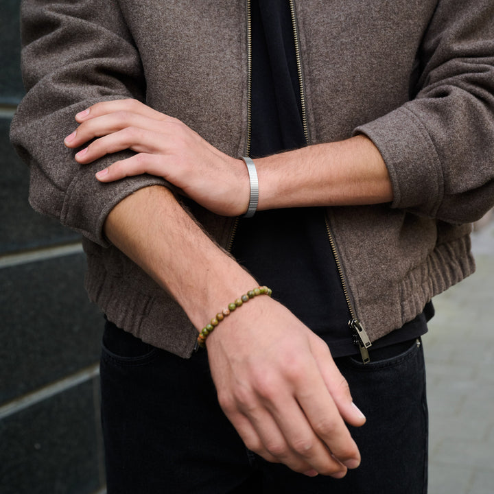 Tage - Ribbad Bangle Armband Rostfritt Stål