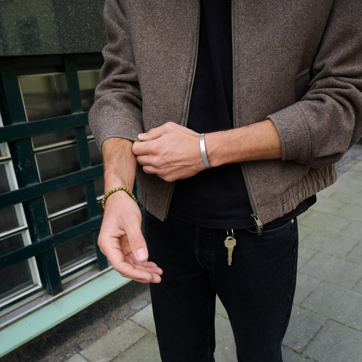 Tage - Ribbad Bangle Armband Rostfritt Stål