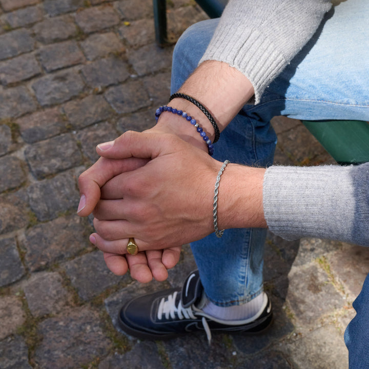 Oliver - Läderarmband Rostfritt Stål