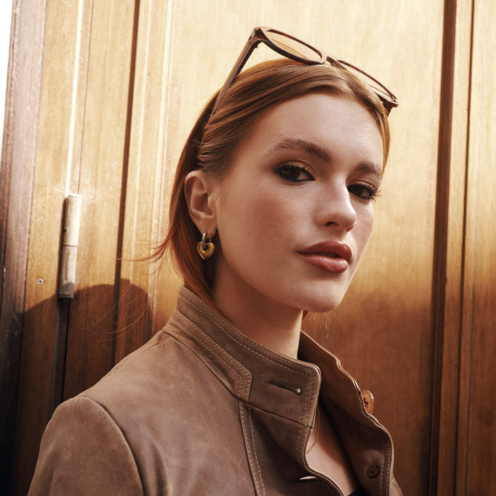 Sadie - Hoops Hjärtörhängen Rostfritt Stål