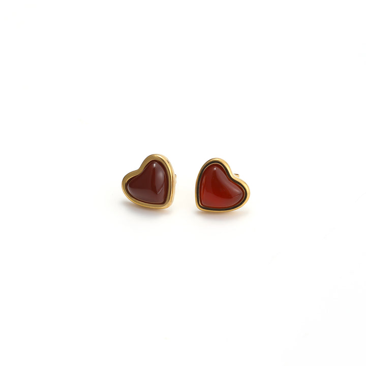 Sonja - Jelly Heart Studs Rostfritt Stål