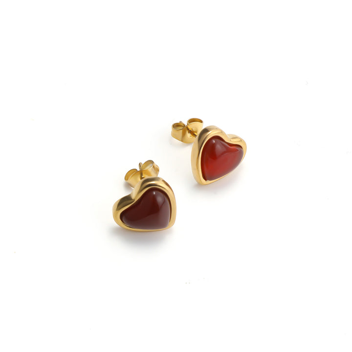 Sonja - Jelly Heart Studs Rostfritt Stål
