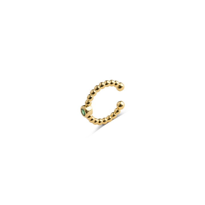 Arya - Bubblig Ear Cuff Grön Kristall
