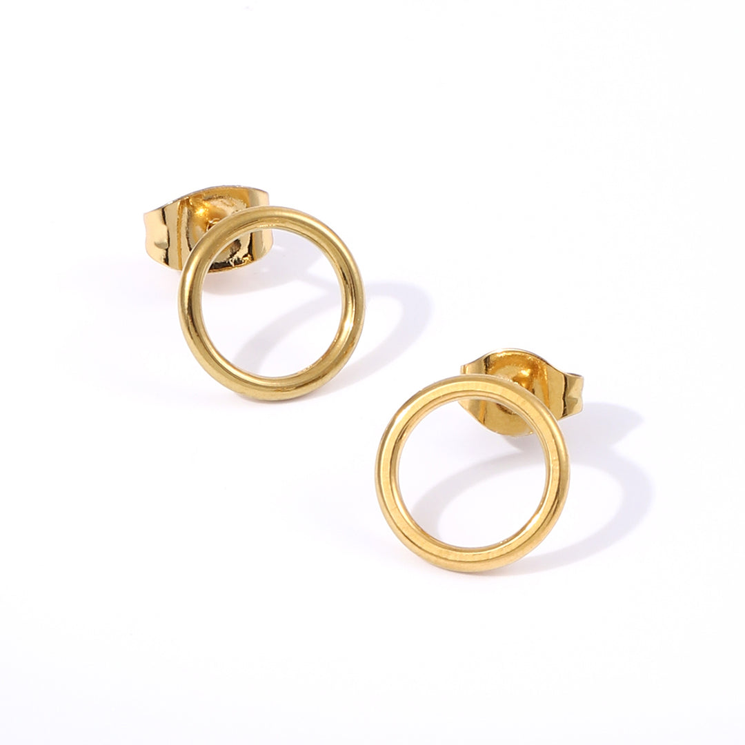 Therese - Cirkelformade Studs Örhängen Rostfritt Stål