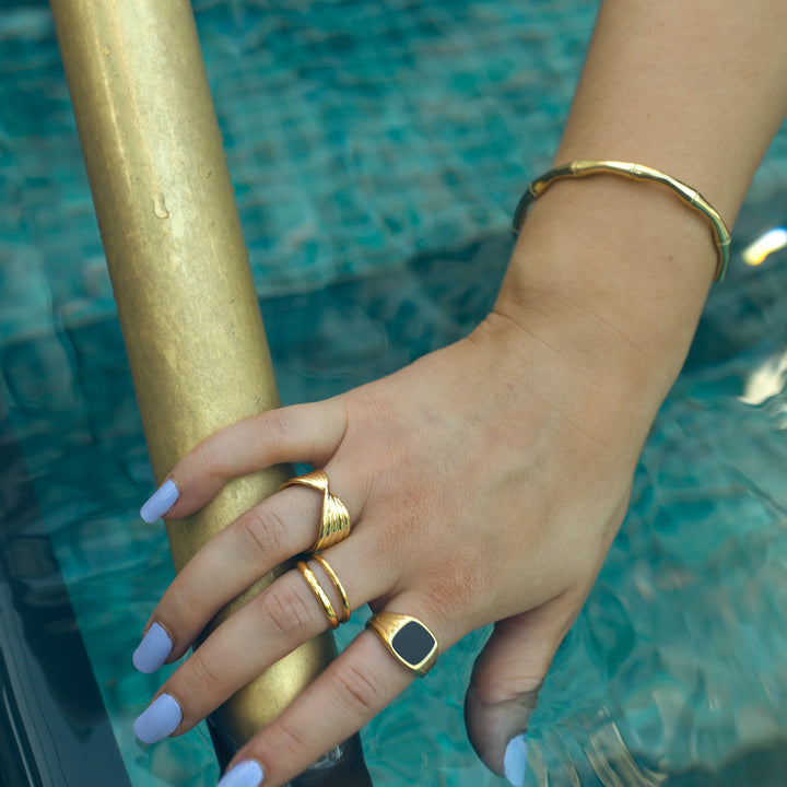 Tyra - Bambu Bangle Armband Rostfritt Stål