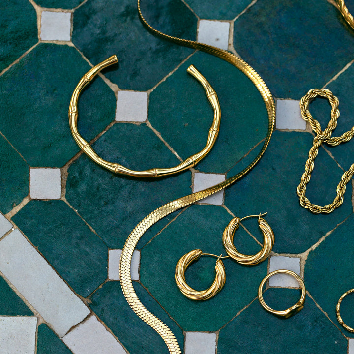 Tyra - Bambu Bangle Armband Rostfritt Stål