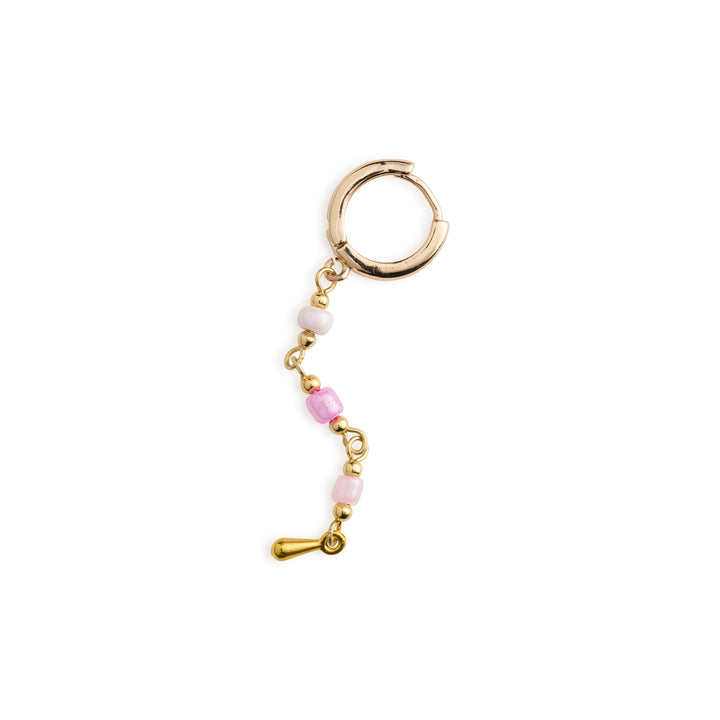 Alia - Hoops Pärlörhängen Rosa Rostfritt Stål