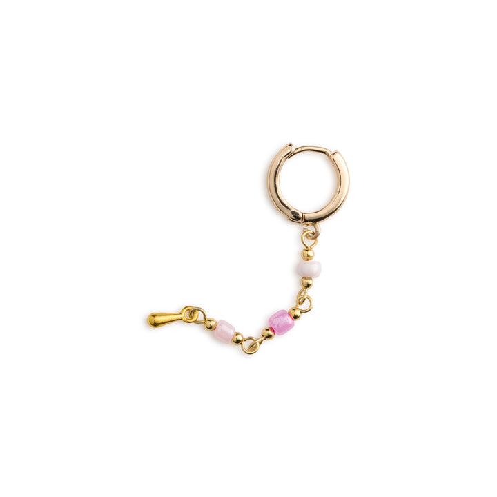 Alia - Hoops Pärlörhängen Rosa Rostfritt Stål