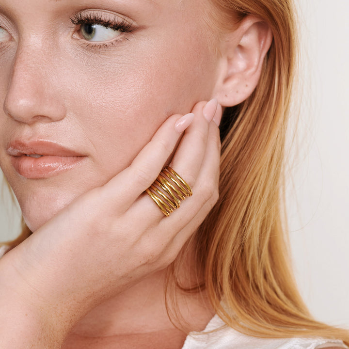 Kylie - Multi Layered Ring Rostfritt Stål