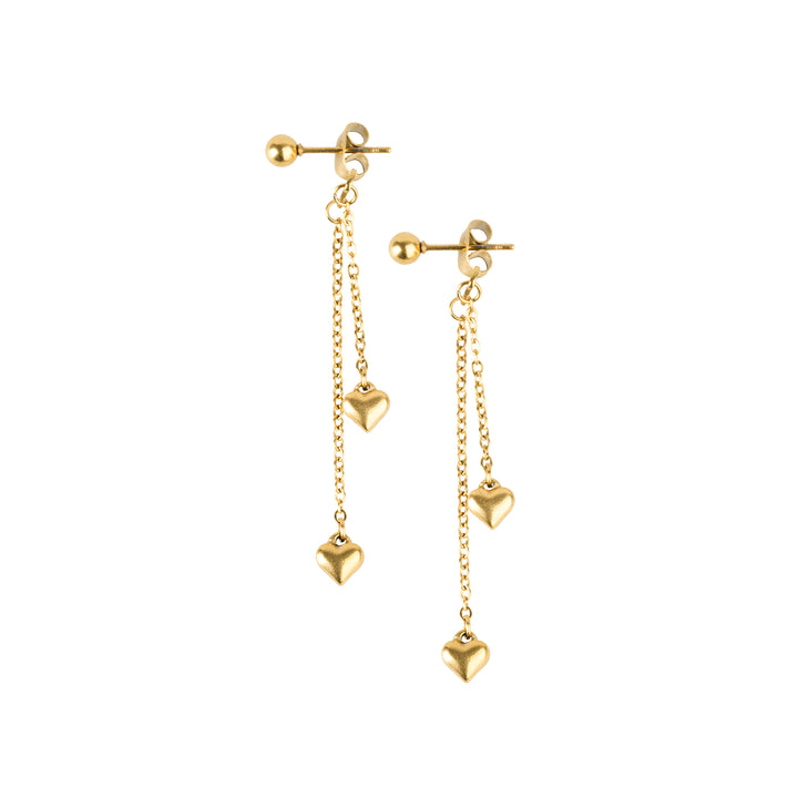 Nella - Kedjeörhängen Hjärtan Rostfritt Stål