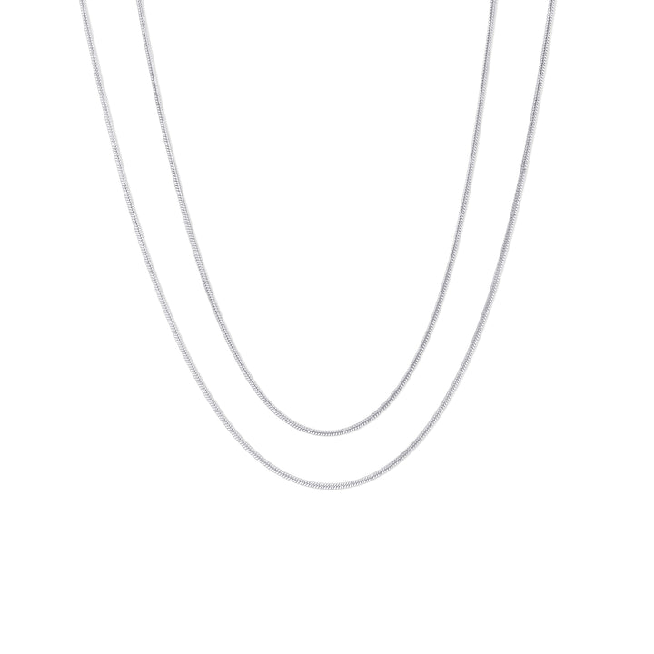 Silvia - Snake Chain Halsband Dubbelt Rostfritt Stål