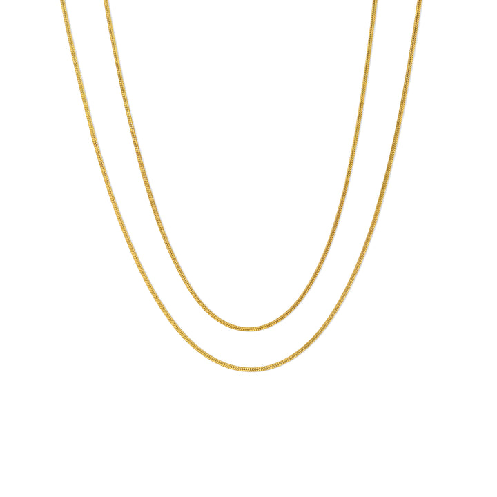 Silvia - Snake Chain Halsband Dubbelt Rostfritt Stål