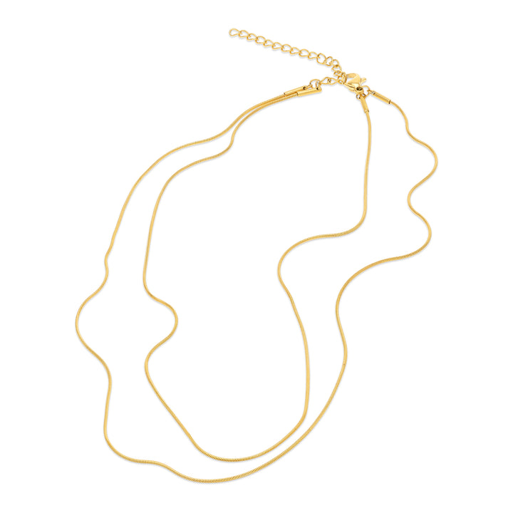 Silvia - Snake Chain Halsband Dubbelt Rostfritt Stål
