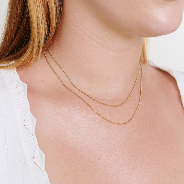Silvia - Snake Chain Halsband Dubbelt Rostfritt Stål