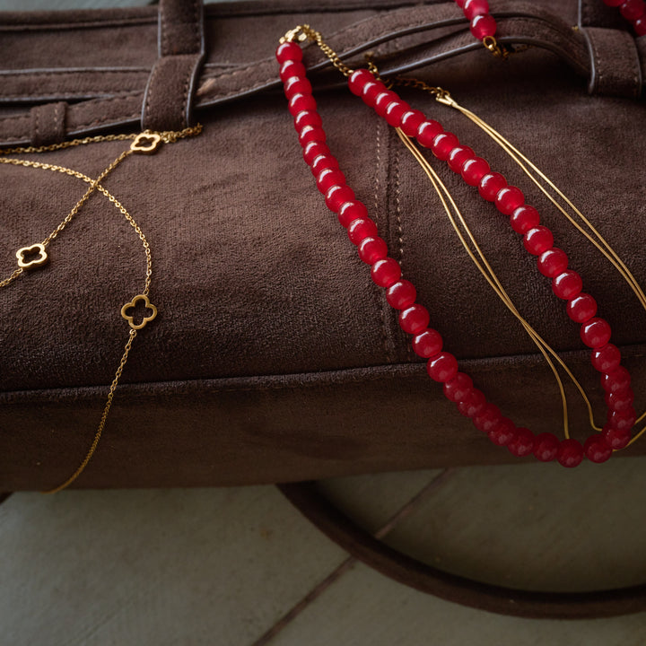 Silvia - Snake Chain Halsband Dubbelt Rostfritt Stål