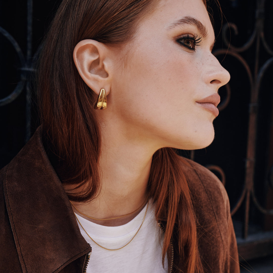 Silvia - Snake Chain Halsband Dubbelt Rostfritt Stål