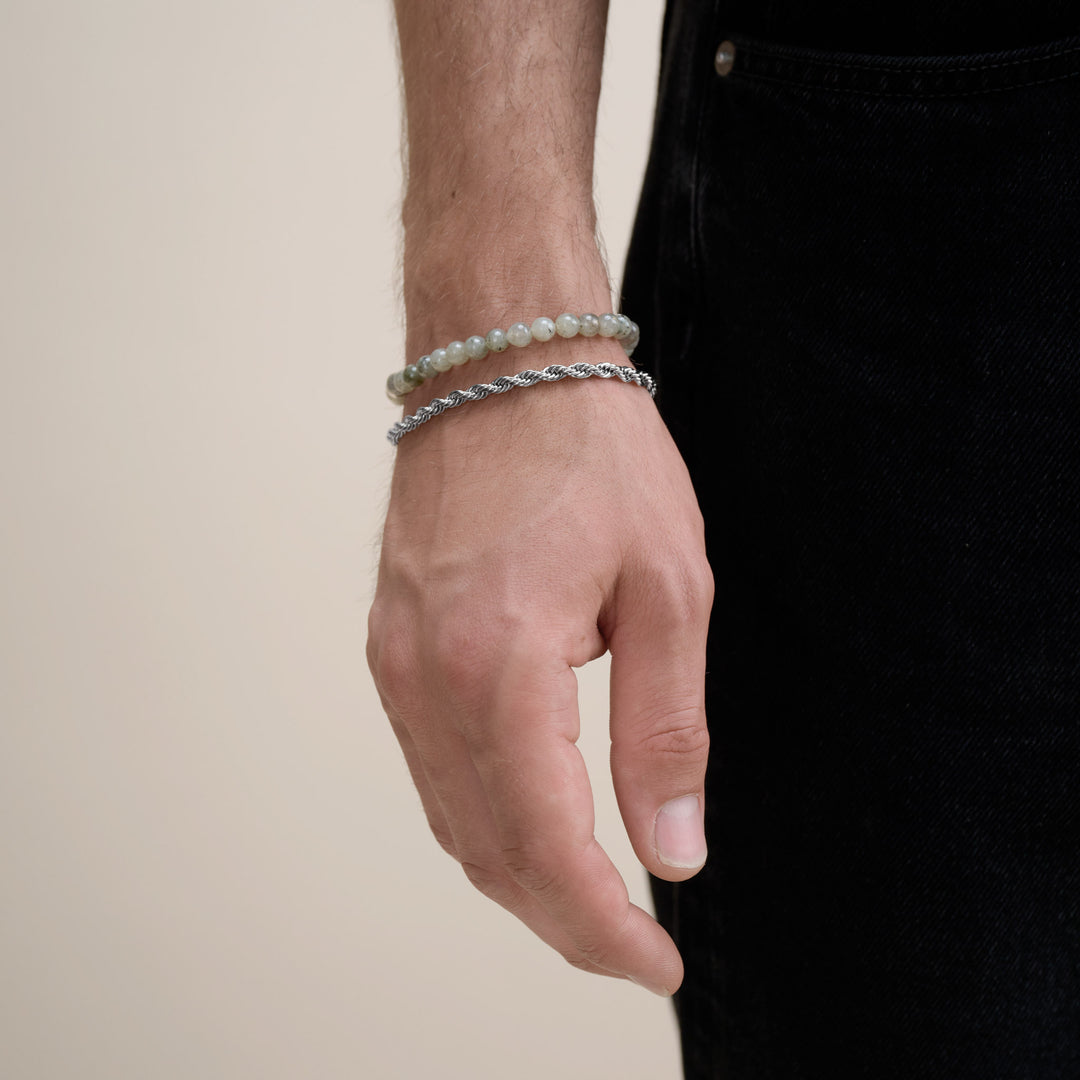 Erik - Armband Stenkulor Rostfritt Stål