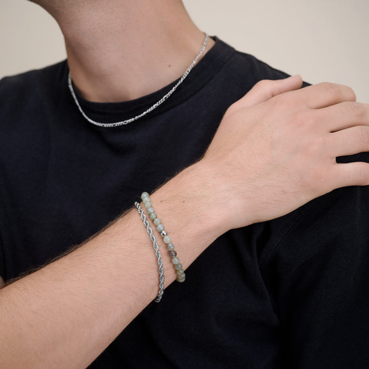 Erik - Armband Stenkulor Rostfritt Stål