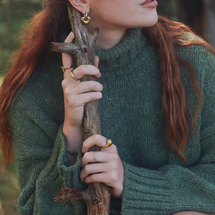 Sadie - Hoops Hjärtörhängen Rostfritt Stål 