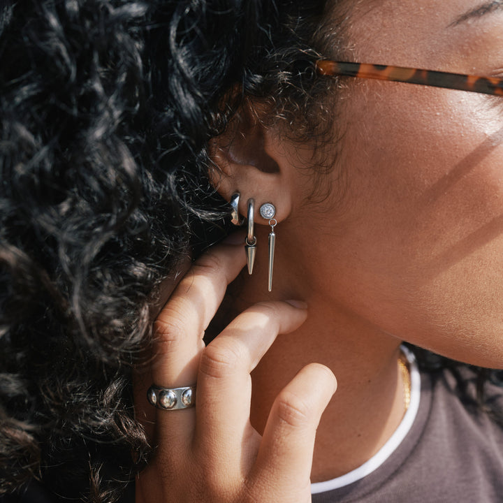 Noor - Spike Hoops Örhängen 16mm Rostfritt Stål