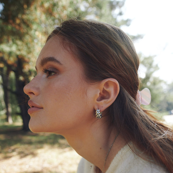 Naia - Croissant Hoops Örhängen Rostfritt Stål