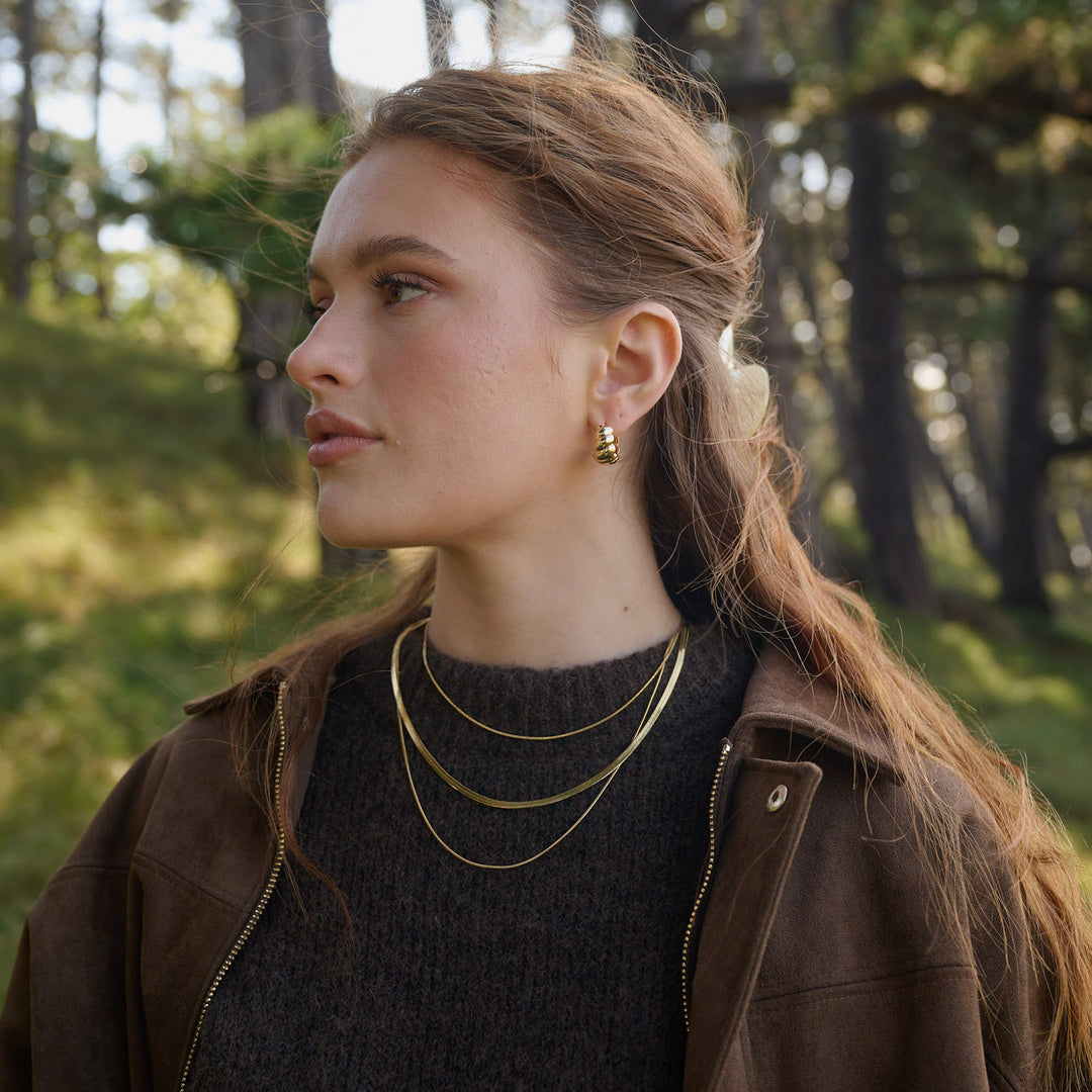 Naia - Croissant Hoops Örhängen Rostfritt Stål