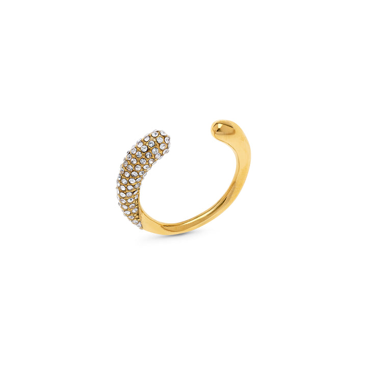 Tolouse - Öppen Kristallring Rostfritt Stål