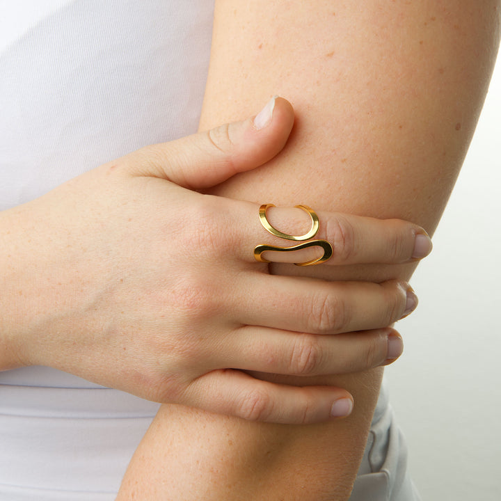 Minou - Abstrakt Ring Rostfritt Stål