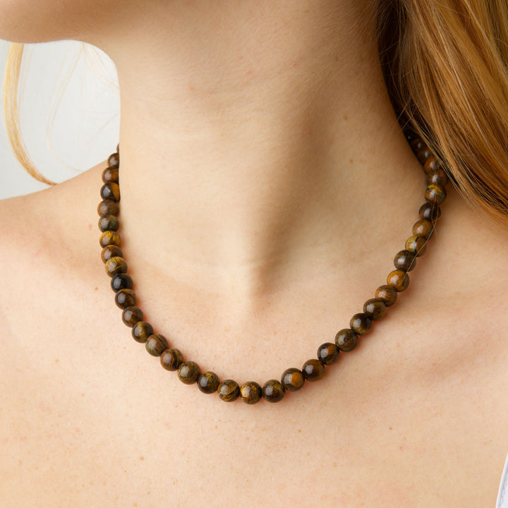 Birgit - Tiger Eye Halsband Rostfritt Stål