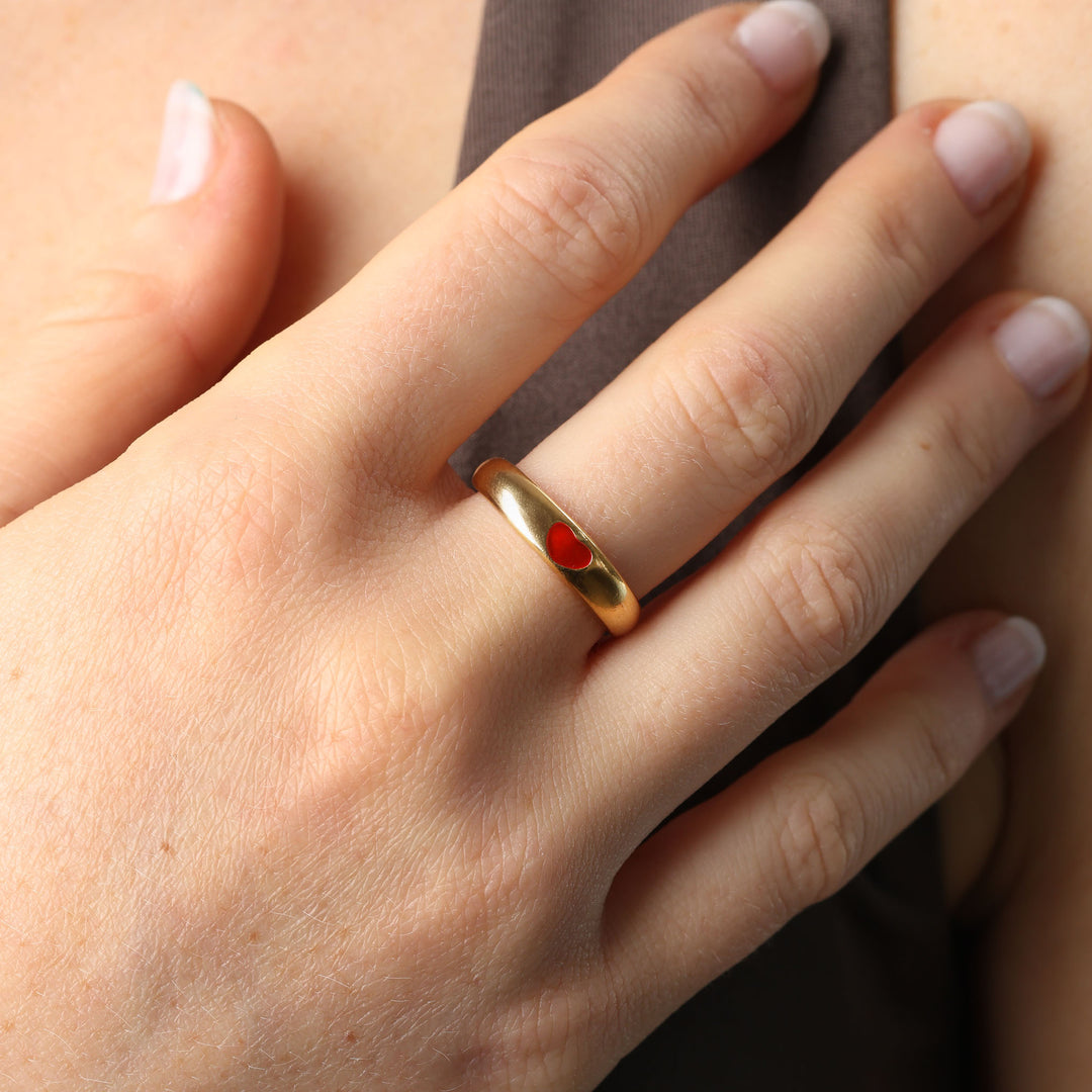 Odette - Ring Hjärta Rostfritt Stål