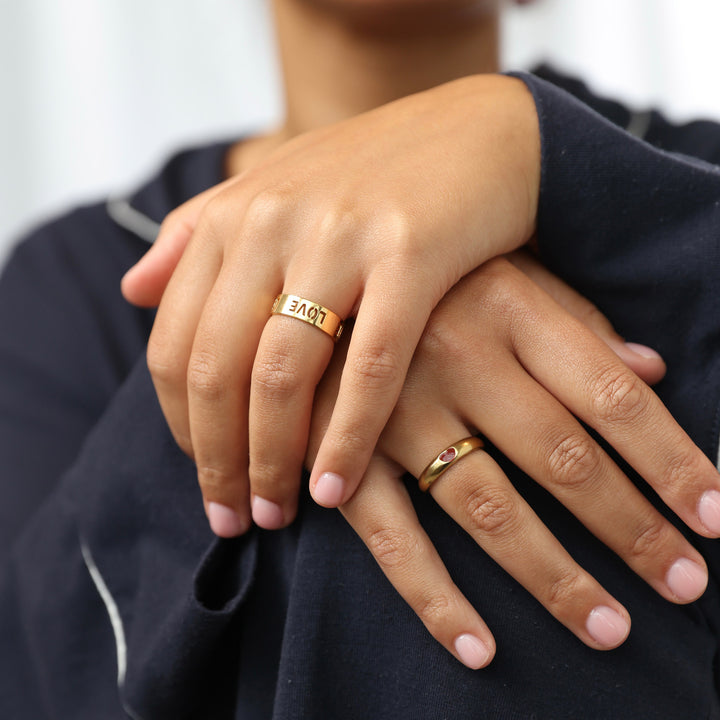 Odette - Ring Hjärta Rostfritt Stål