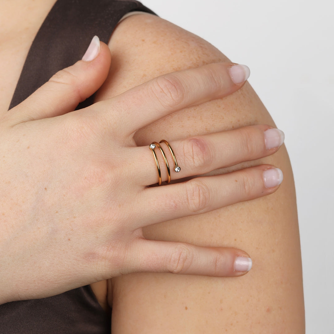 Lykke - Ring Kristallswirl Rostfritt Stål