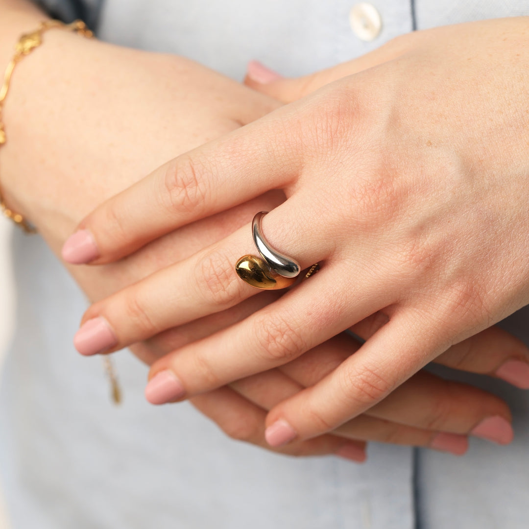 Ava - Mixed Metal Ring Rostfritt Stål