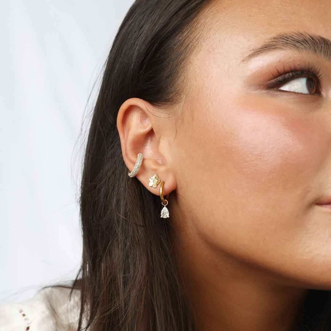 Solina - Kristall Ear Cuff Rostfritt Stål