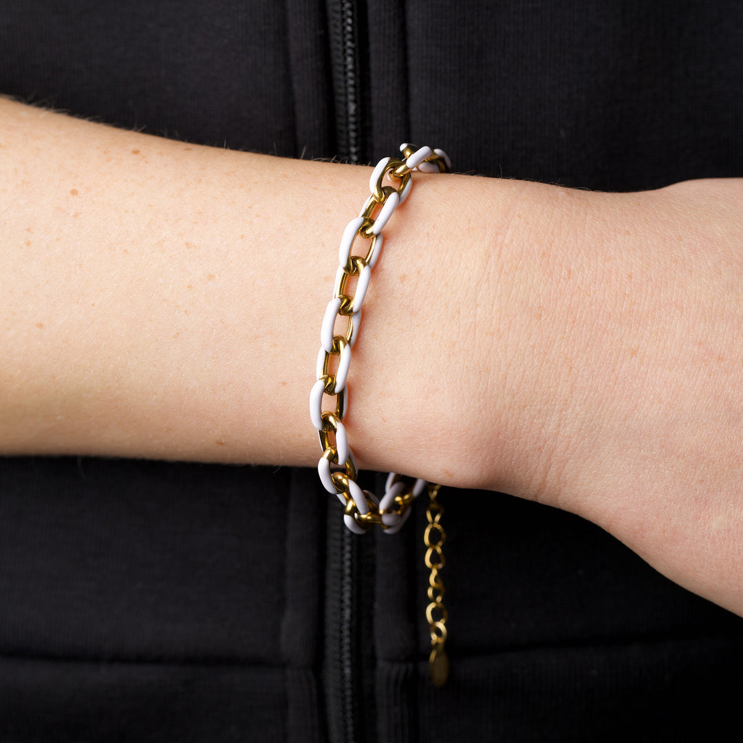 Ines - Länkarmband Emalj Rostfritt Stål