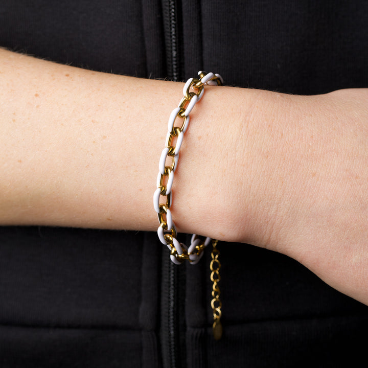 Ines - Länkarmband Emalj Rostfritt Stål