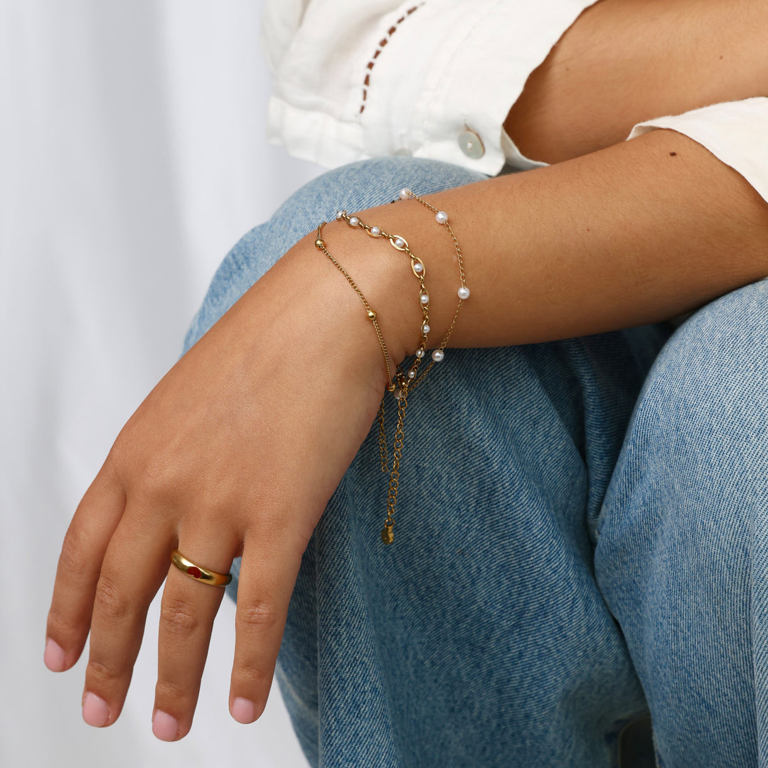 Lo - Layered Kedjearmband Rostfritt Stål