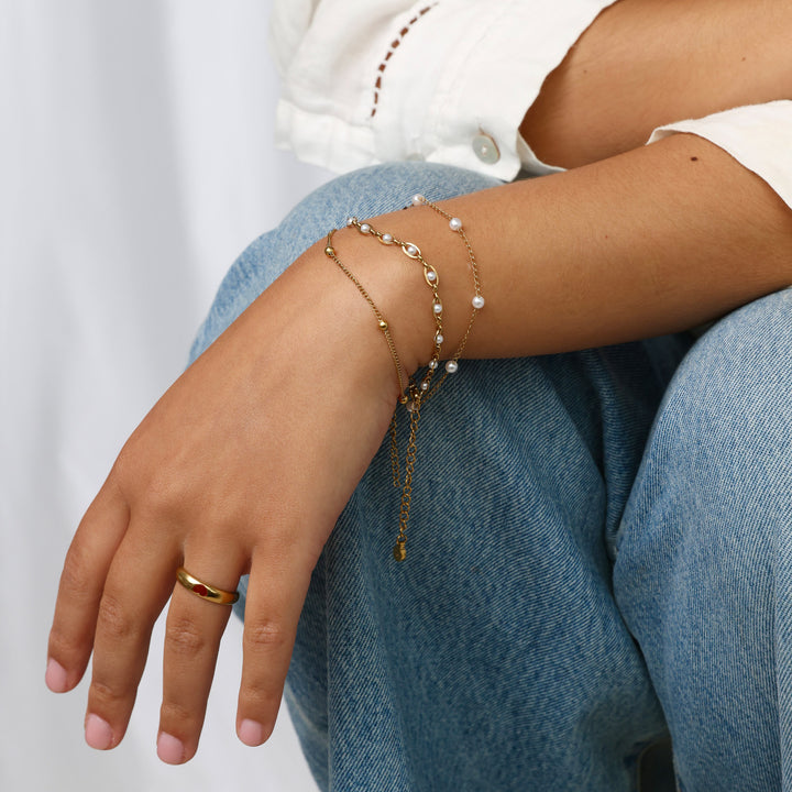 Lo - Layered Kedjearmband Rostfritt Stål