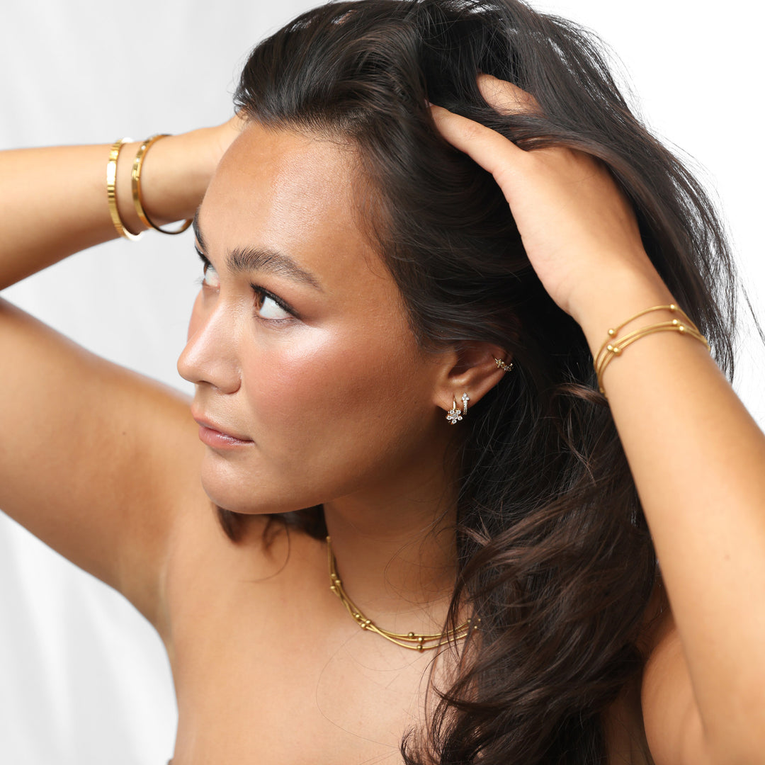 Georgie - Ear Cuff Blomma Rostfritt Stål