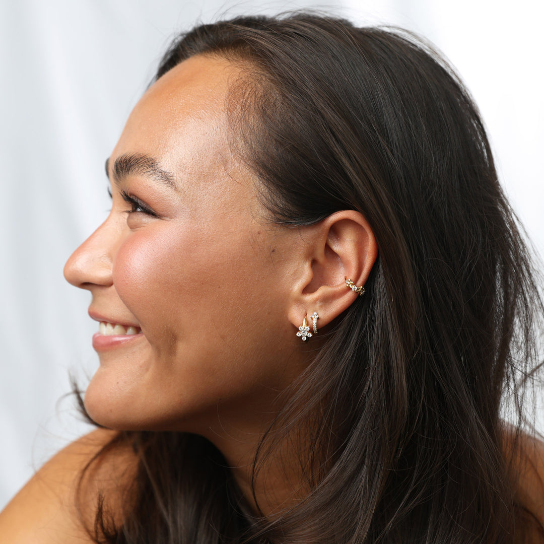 Georgie - Ear Cuff Blomma Rostfritt Stål