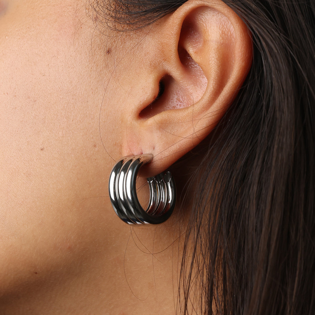 Liv - Multi Layered Studs Örhängen Rostfritt Stål