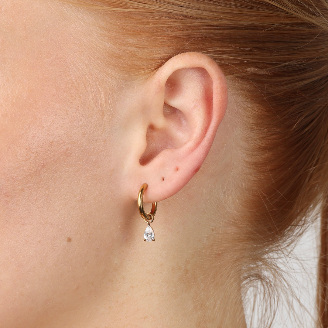 Elle - Hoops Örhängen Kristall Rostfritt Stål