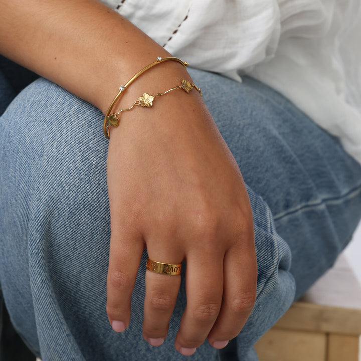 Mae - Armband Blomma Rostfritt Stål