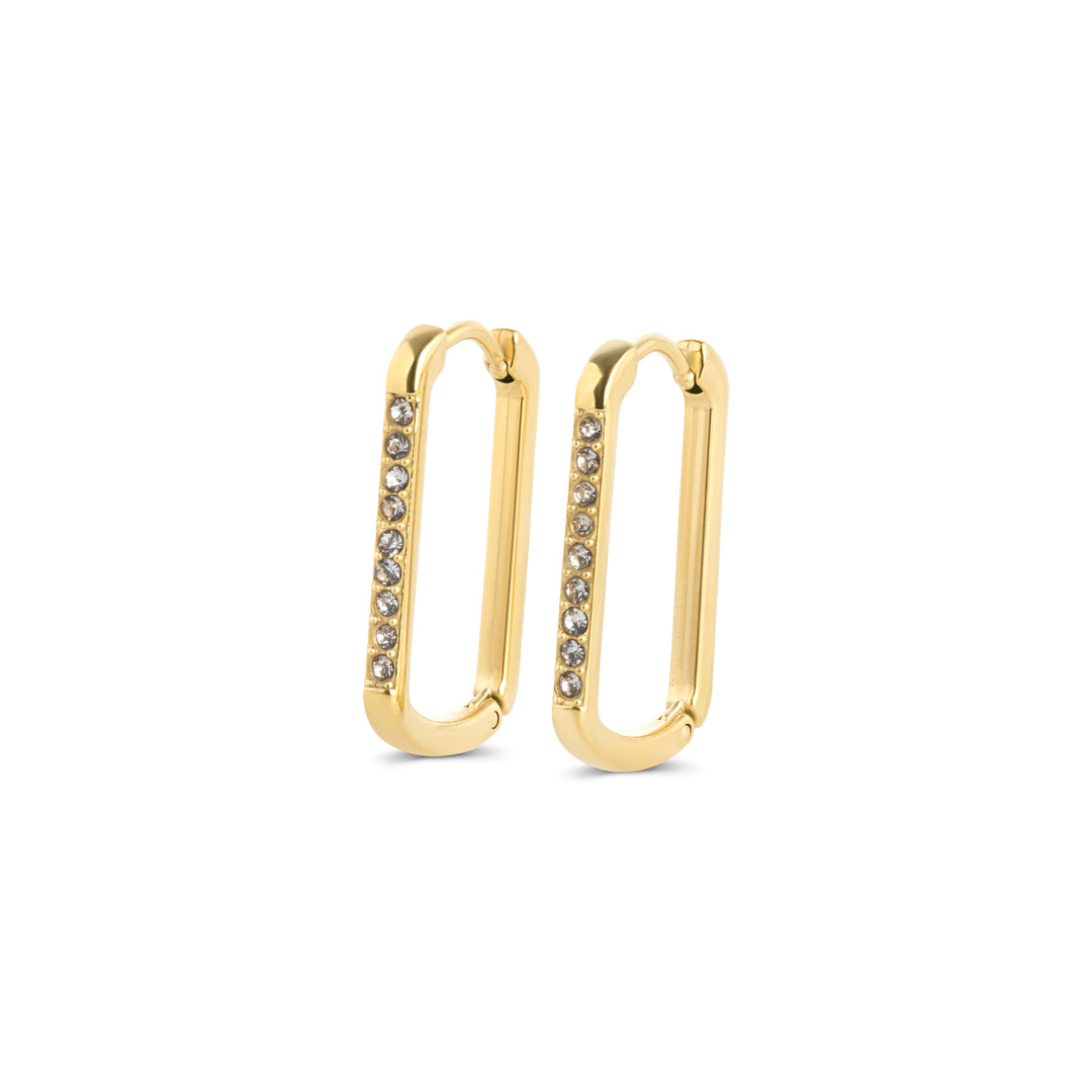 Celeste - Hoops Örhängen Kristall Rostfritt Stål