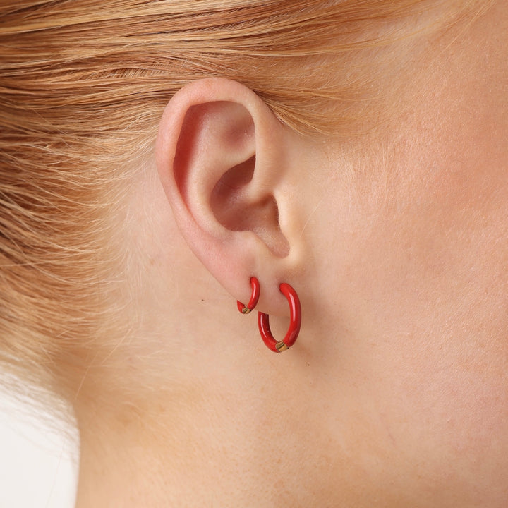 Kaja - Huggie Hoops Örhängen 17 mm Rostfritt Stål