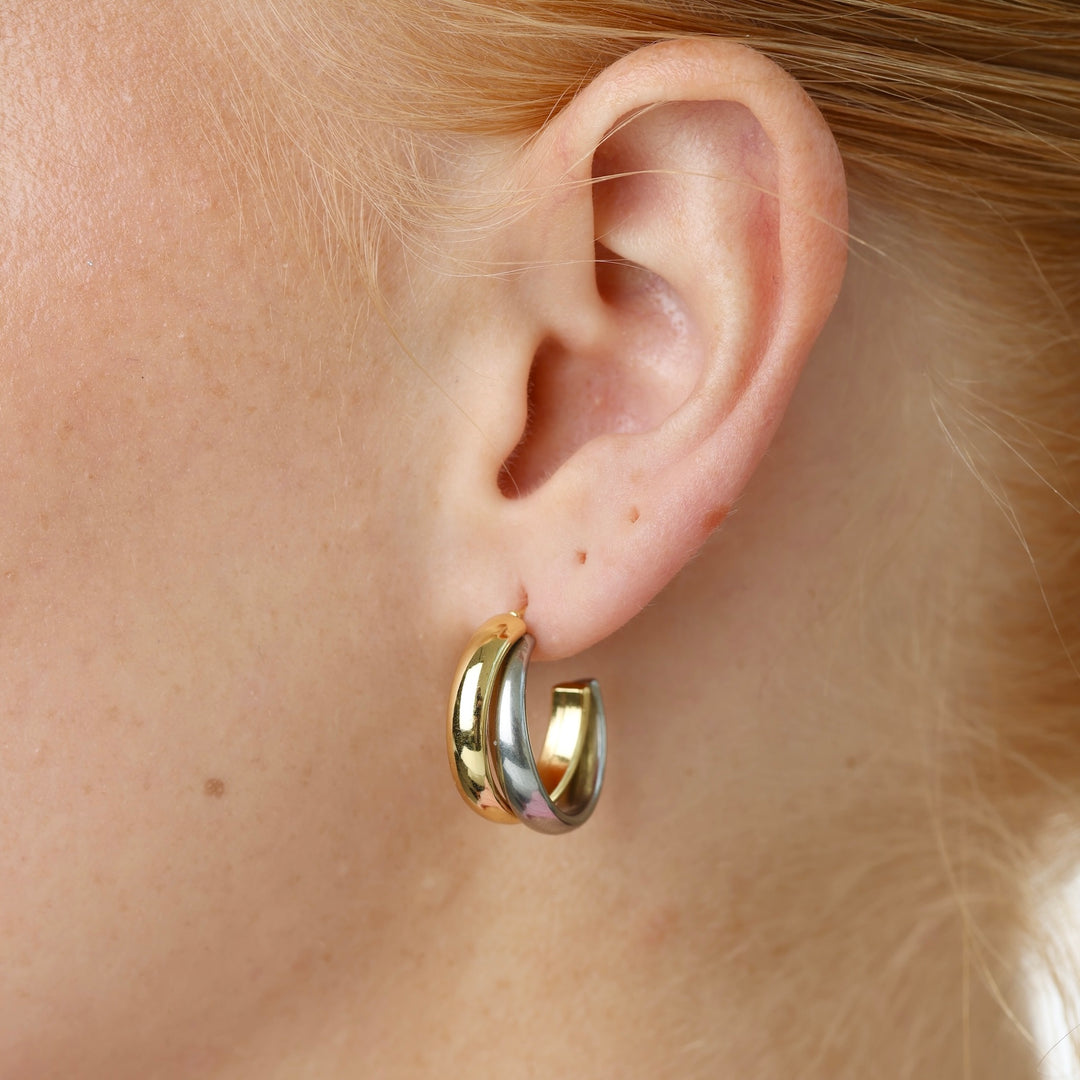 Emmie - Duo Studs Örhängen Rostfritt Stål