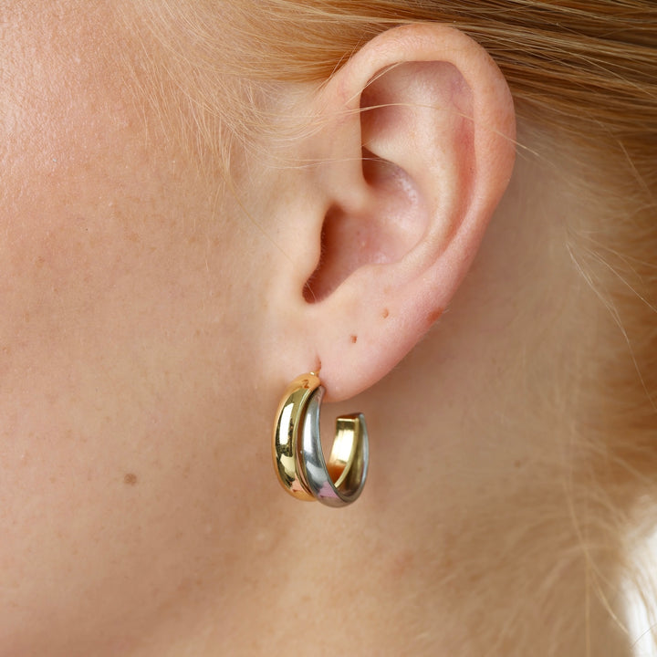 Emmie - Duo Studs Örhängen Rostfritt Stål