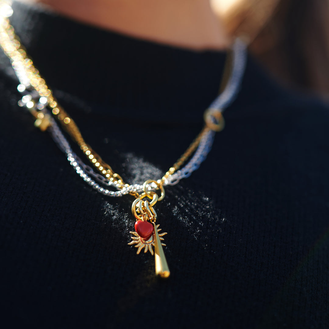 Onyx - Layered Halsband Rostfritt Stål